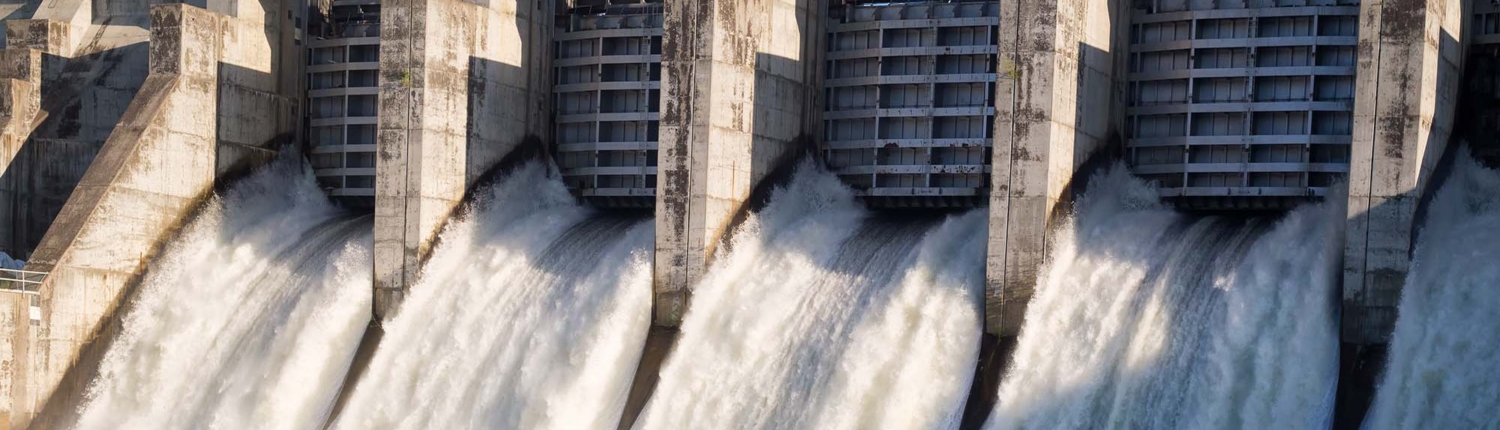 Front view of a water dam Front view of a water dam