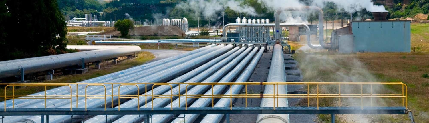 Geothermal pipes laying across a large field