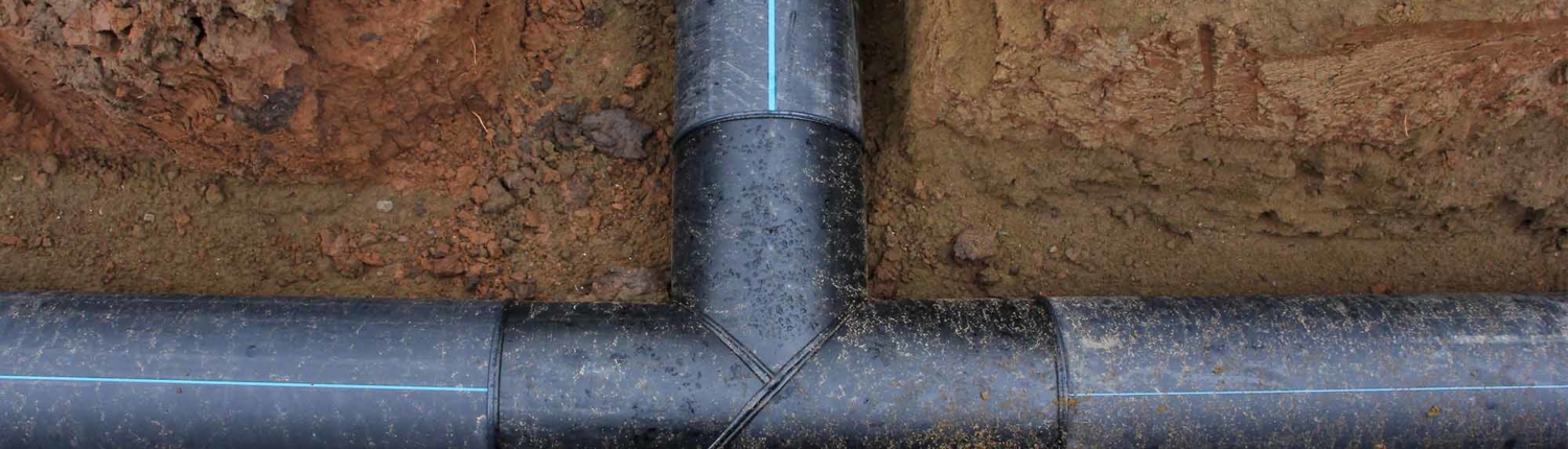 HDPE Pressure Pipe and fittings in the ground