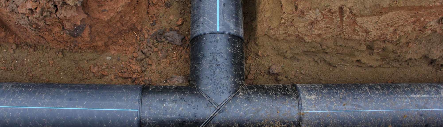 HDPE Pressure Pipe and fittings in the ground HDPE Pressure Pipe and fittings in the ground